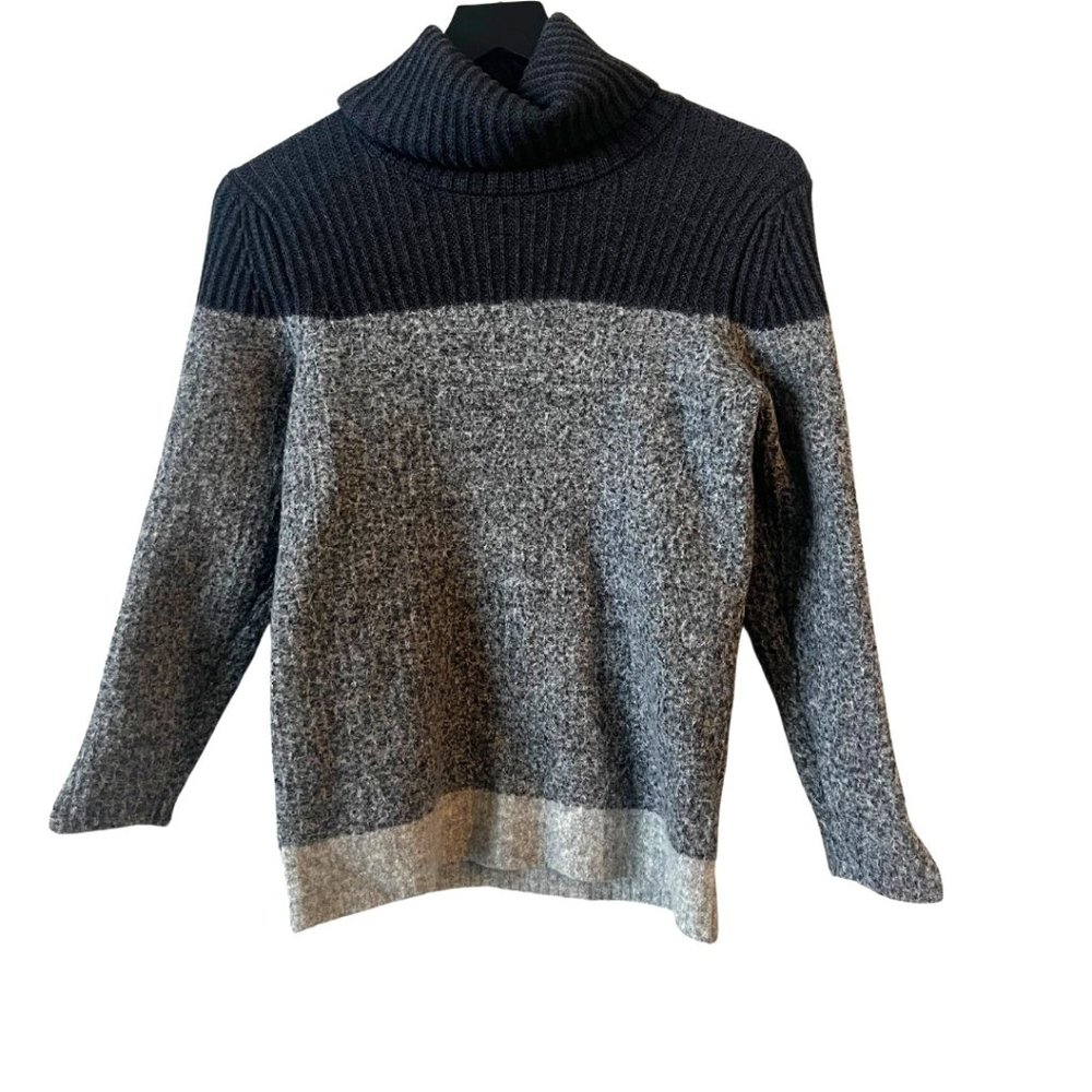 BANANA REPUBLIC Turtleneck Grey Extra Fine Wool Blend Sweater Women's Size L